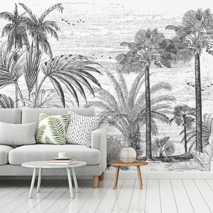 Papier peint jungle noir et blanc une touche exotique et moderne pour votre intérieur