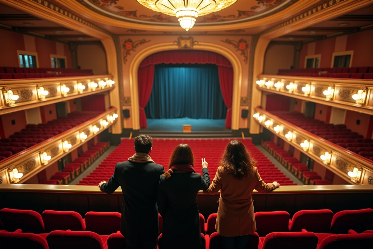 Vue depuis le balcon du Grand Rex en surplomb de la salle avec des spectateurs comparant les emplacements des meilleures places