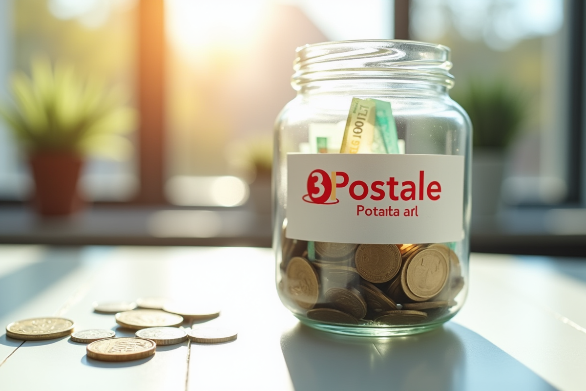 Une caisse Banque Postale remplie de billets et pièces d