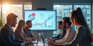 Groupe de professionnels collaborant autour d'une table moderne