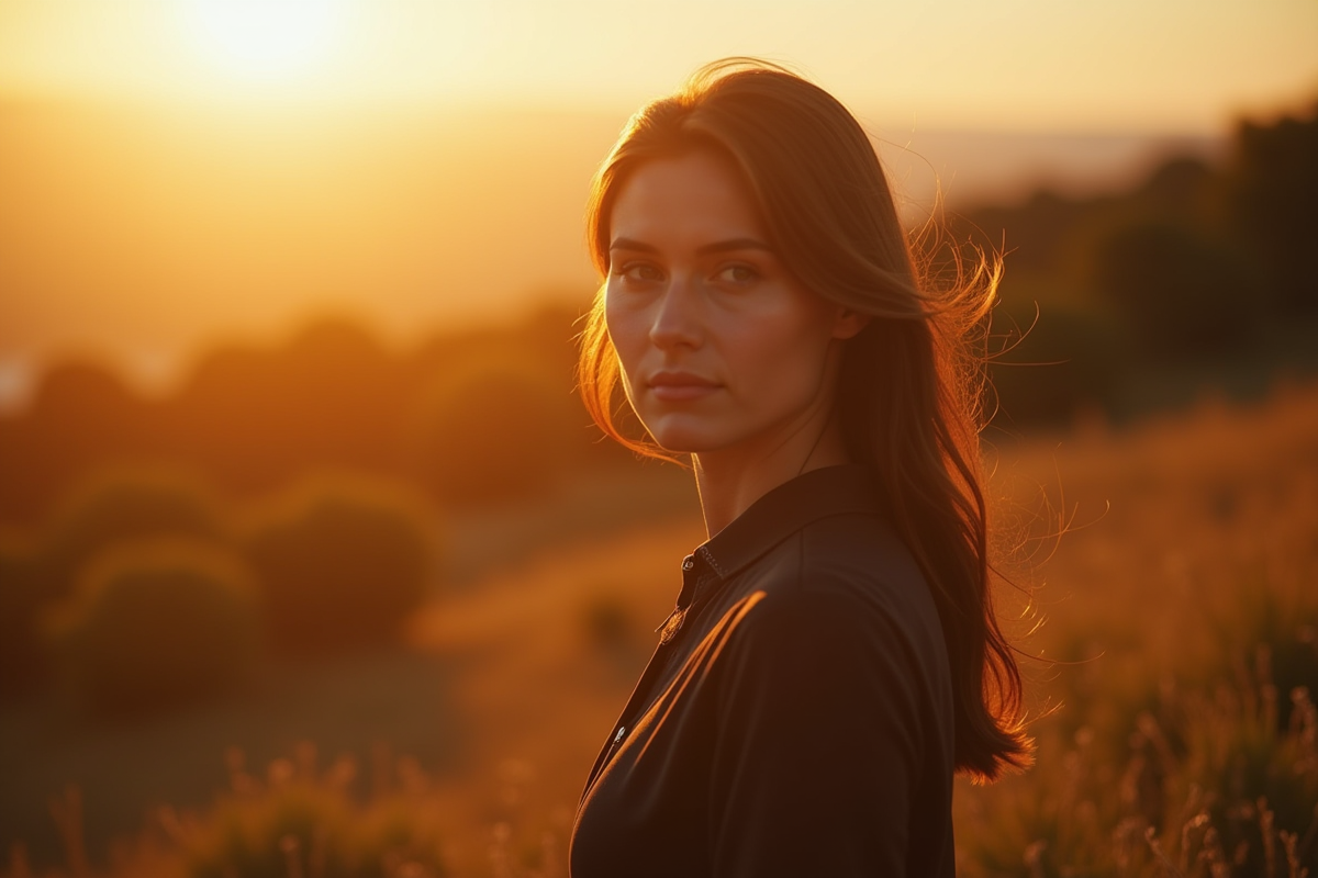 Femme mystérieuse en extérieur lors de l