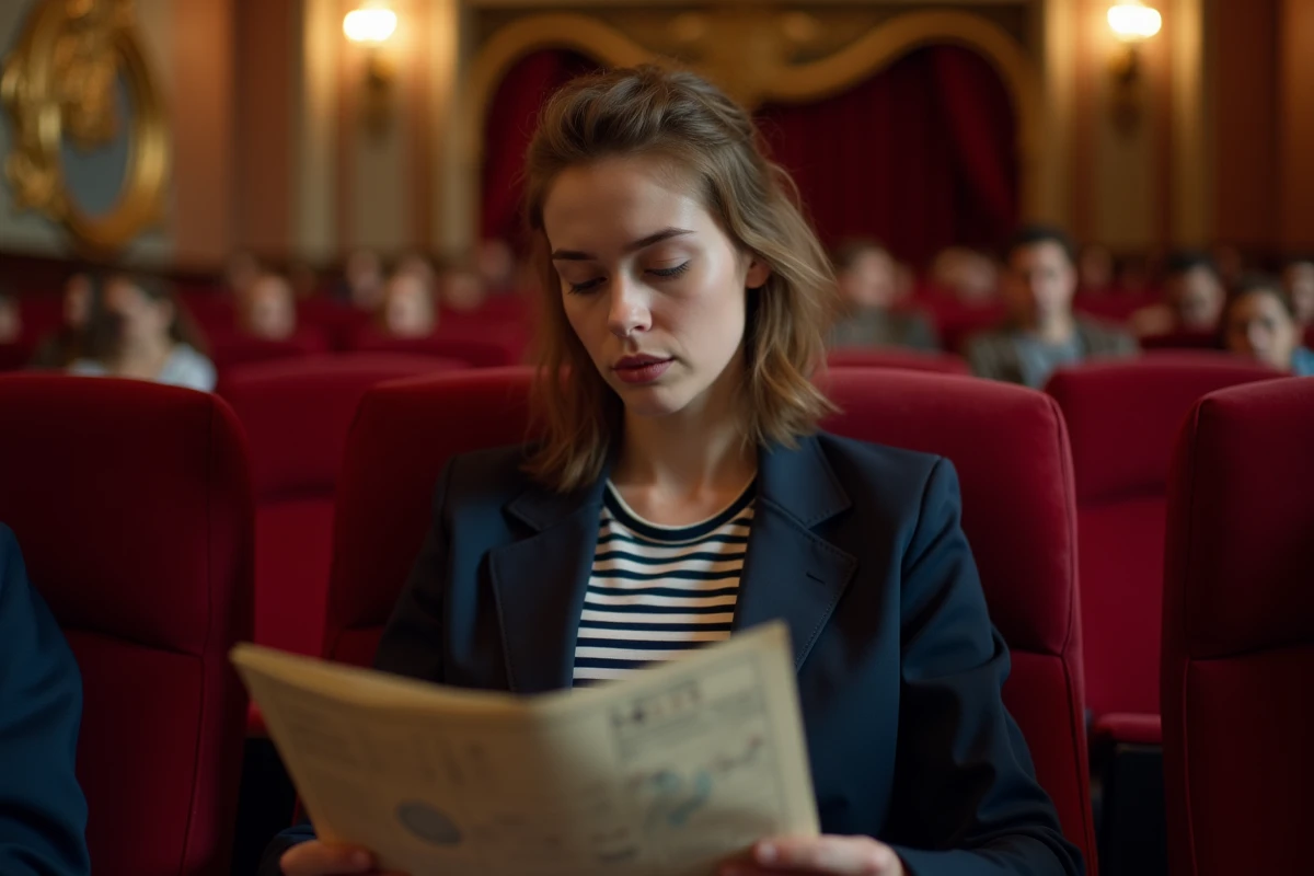 Femme consultant le plan de salle du Grand Rex pour choisir les meilleures places dans la salle de cinéma