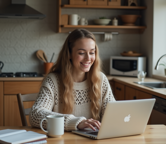 Trouver un PC portable Acer de qualité à petit prix : nos astuces et bons plans Jeune femme souriante utilisant un ordinateur portable dans sa cuisine