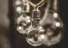 clear glass light bulb in tilt shift lens